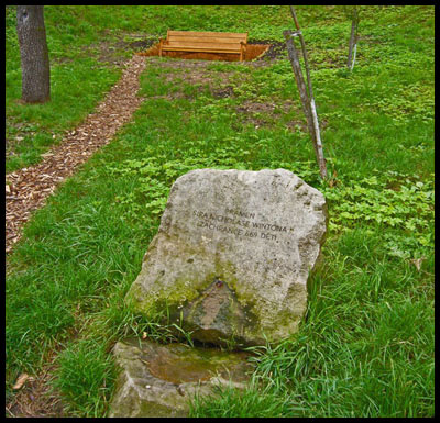 Spring of Sir Nicholas Winton, within the Orchard of the Children saved from the Holocaust, in the Strahov garden on Petrin Hill, Prague.