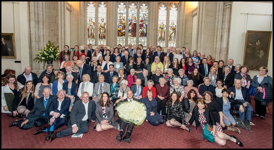 Those at the memorial who owe their lives to Nicholas Winton.