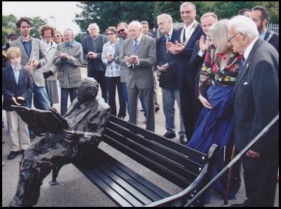 A statue of Sir Nicholas, created by sculptor Lydia Karpinski, his long -time neighbour, is on Platform 3 of Maidenhead Railway Station.